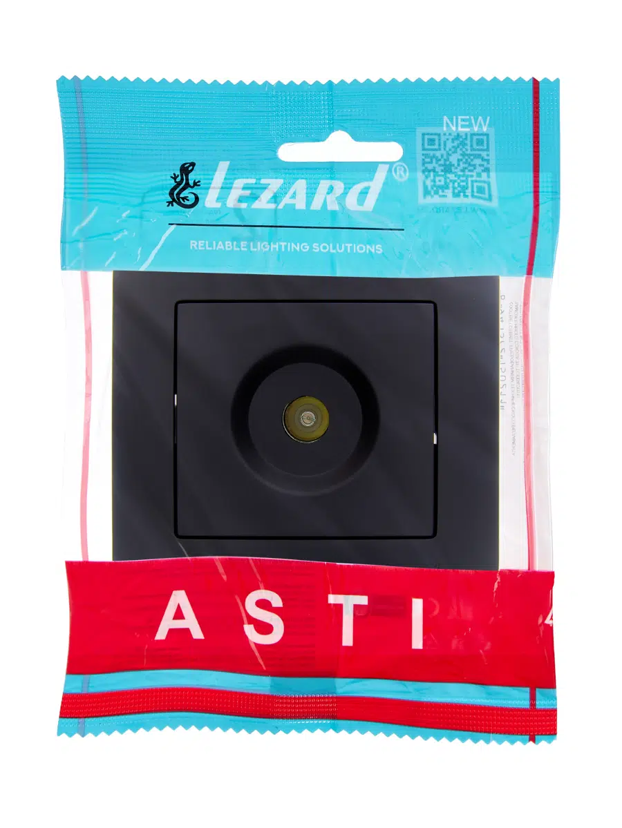 ASTI Розетка ТВ оконечная чёрный бархат LEZARD 7081-4242-130 - Вид №3