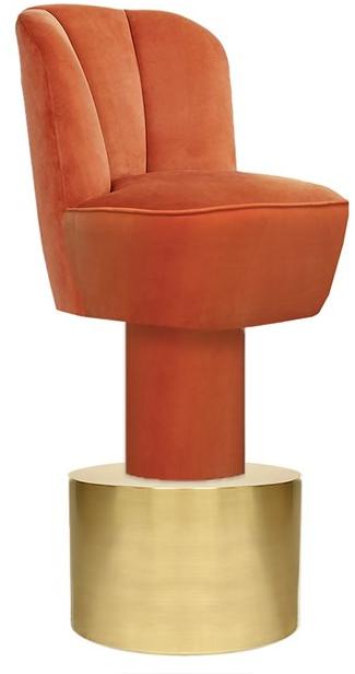 Moanne Барный стул высокий бархатный со спинкой Monti sun-id-1414039 - Вид №3