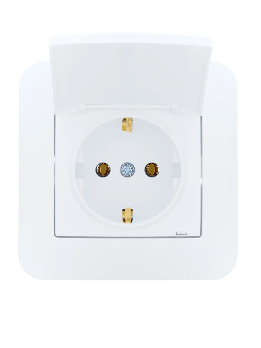 ASTI Розетка с/з с крышкой ПБТ белая LEZARD 7081-0202-123B