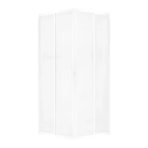 Душевая ширма Metakam квадратный 80х80 см белый профиль матовое стекло раздвижной