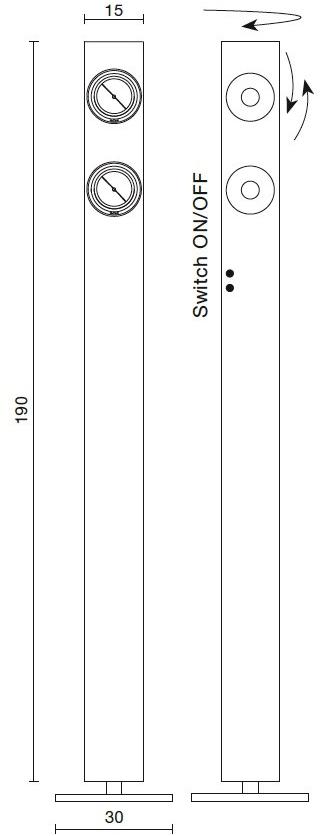 Martinelli Luce Регулируемый светодиодный торшер из алюминия Sistema brick 2275/2/l/1 - Вид №4