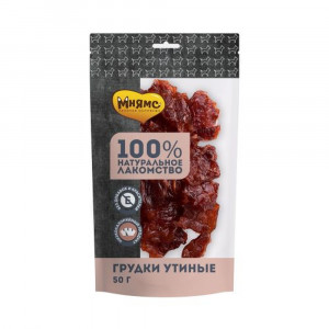 ПР0056777 Лакомство для собак Грудки утиные 50г МНЯМС