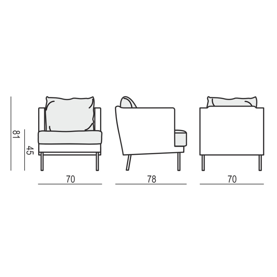 Кресло Julia, пудрово-розовое Sits S1281 - Вид №7