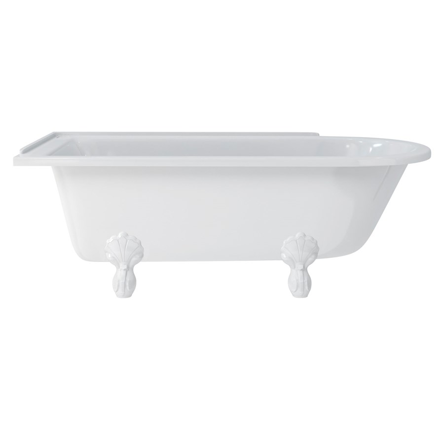Burlington Hampton 170см душевая ванна с роскошными ножками для левой руки Левая рука с ножками Luxury Claw в черном цвете E13 L1B  - Вид №2