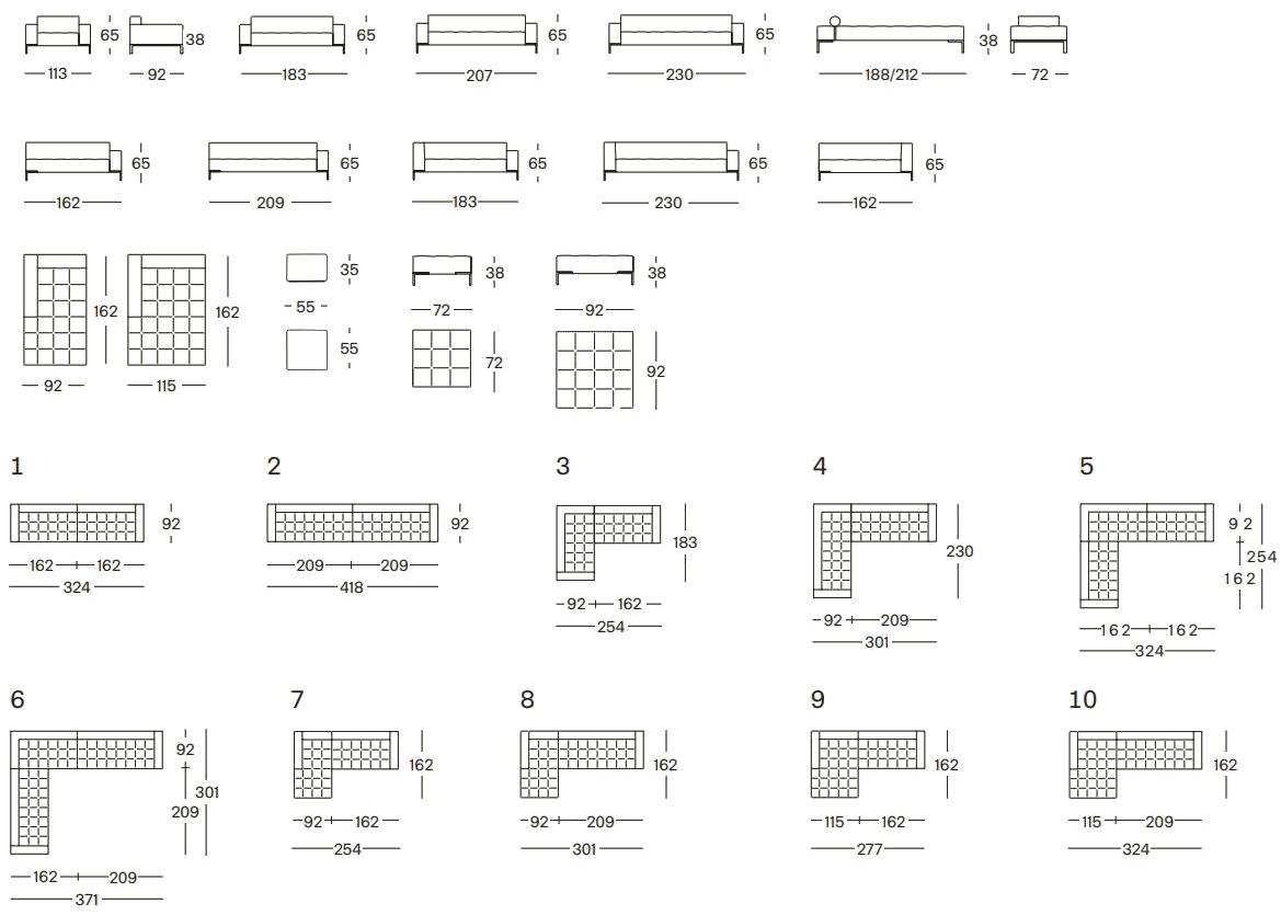 Zanotta Диван из ткани Alfa sun-id-1413586 - Вид №10