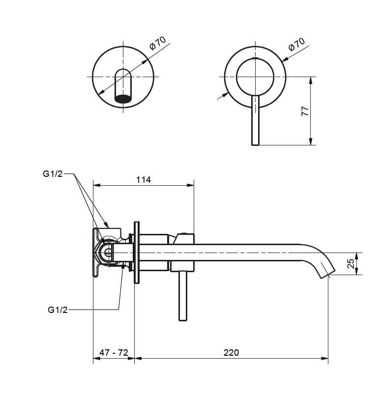 Настенный однорычажный смеситель для раковины Gaia Mobili Complements ARCH-00040130 - Вид №2