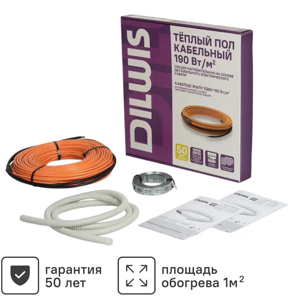 Нагревательный кабель Dilwis для теплого пола 190 Вт/м² 89394470 STLM-1573522