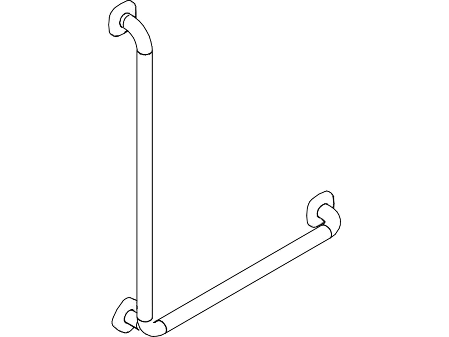 Алюминиевая ручка для ванной комнаты с порошковым покрытием для душа Ropox Maniglione a L ARCH-00095253 - Вид №1