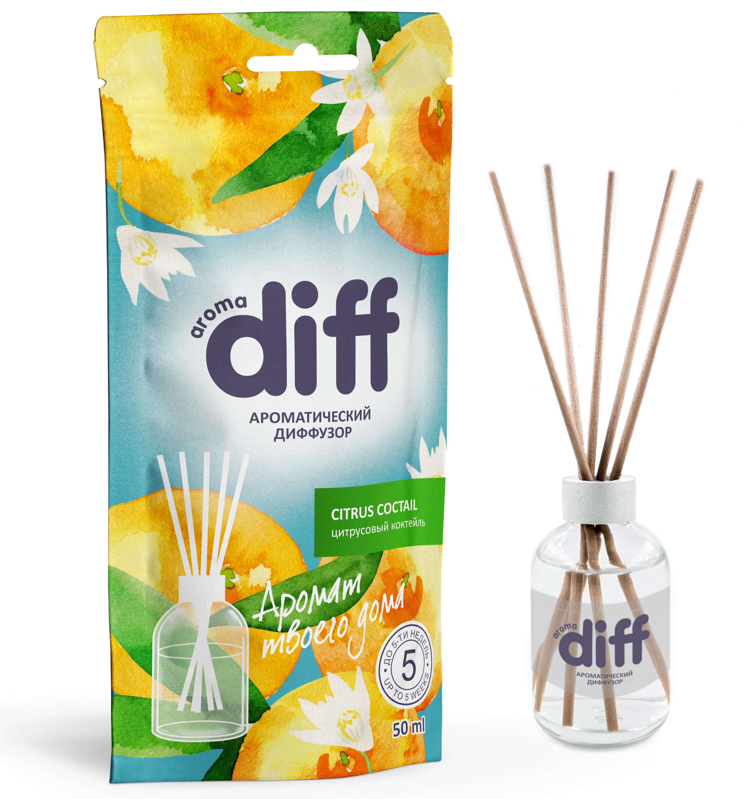 DIFF Аромадиффузор Citrus Cocktail с цитрусовым ароматом 50 мл 82707668 STLM-0034540