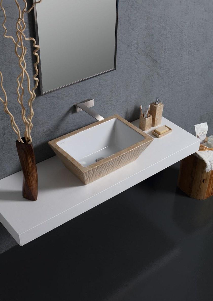 Ptr01r Подвесная раковина настенная овальная Horganica Pietra белая - Вид №29