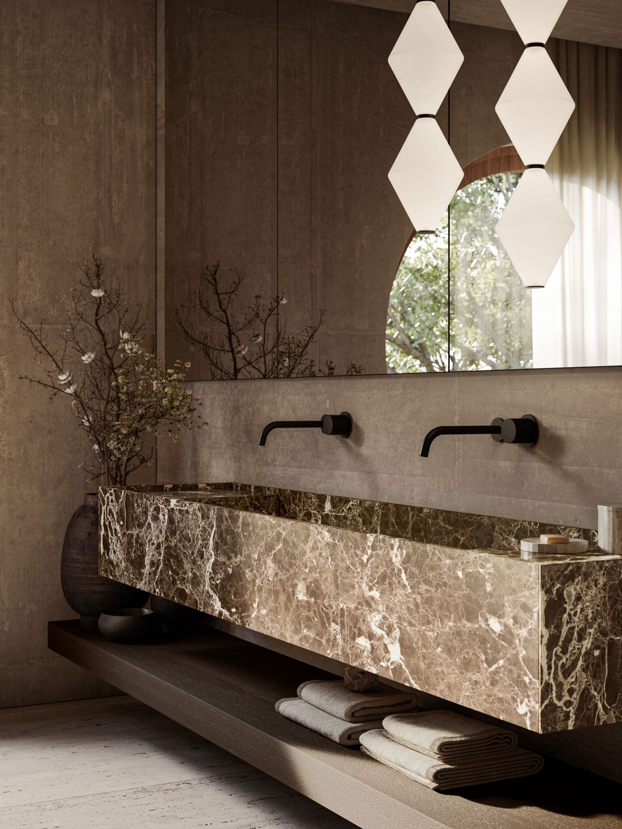 Прямоугольная подвесная раковина из натурального камня Boffi ZONE ARCH-00030274 - Вид №3