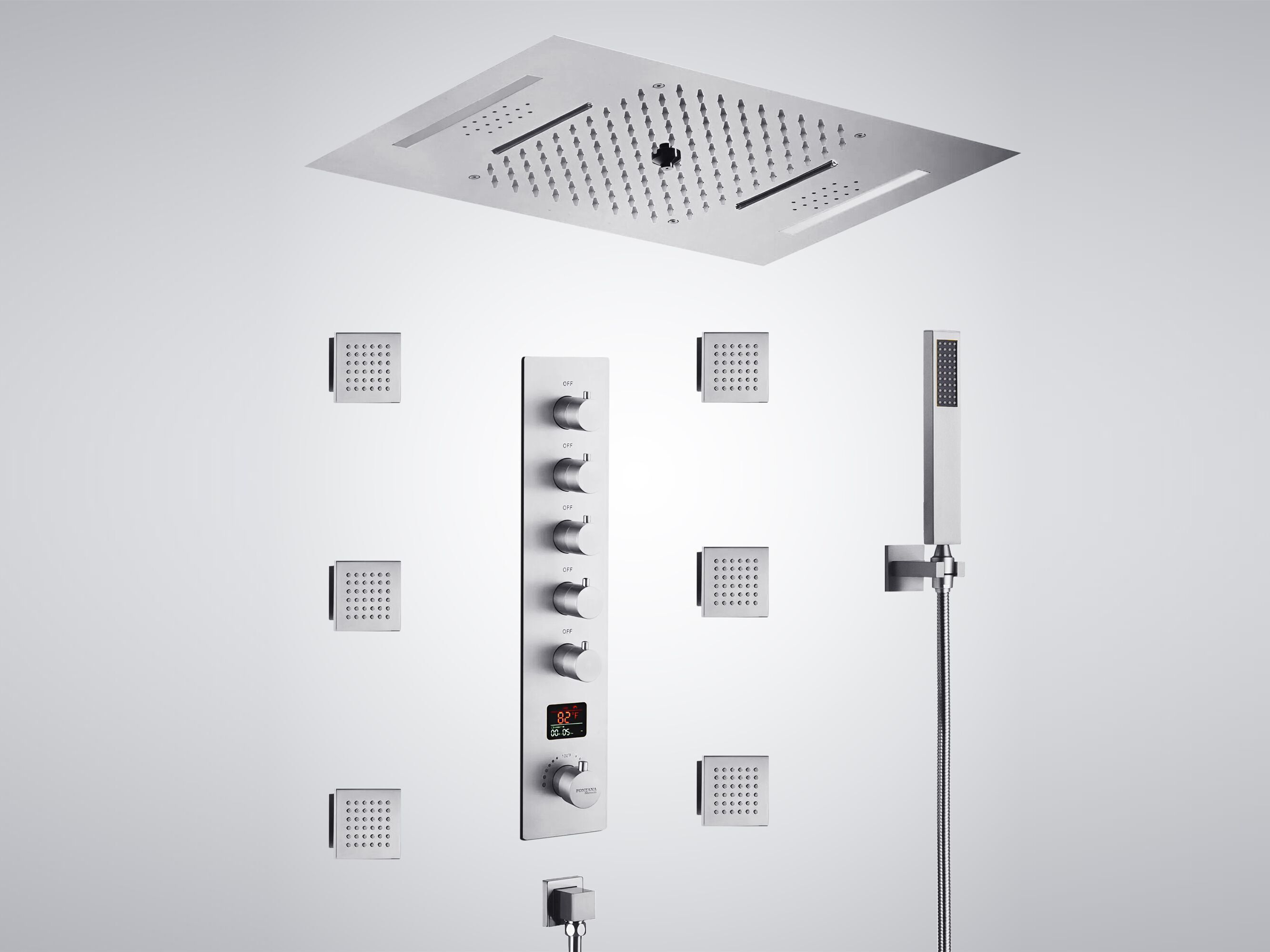 Светодиодный встраиваемый электронный набор для душа Fontana Showers TOMBLAINE ARCH-00037264