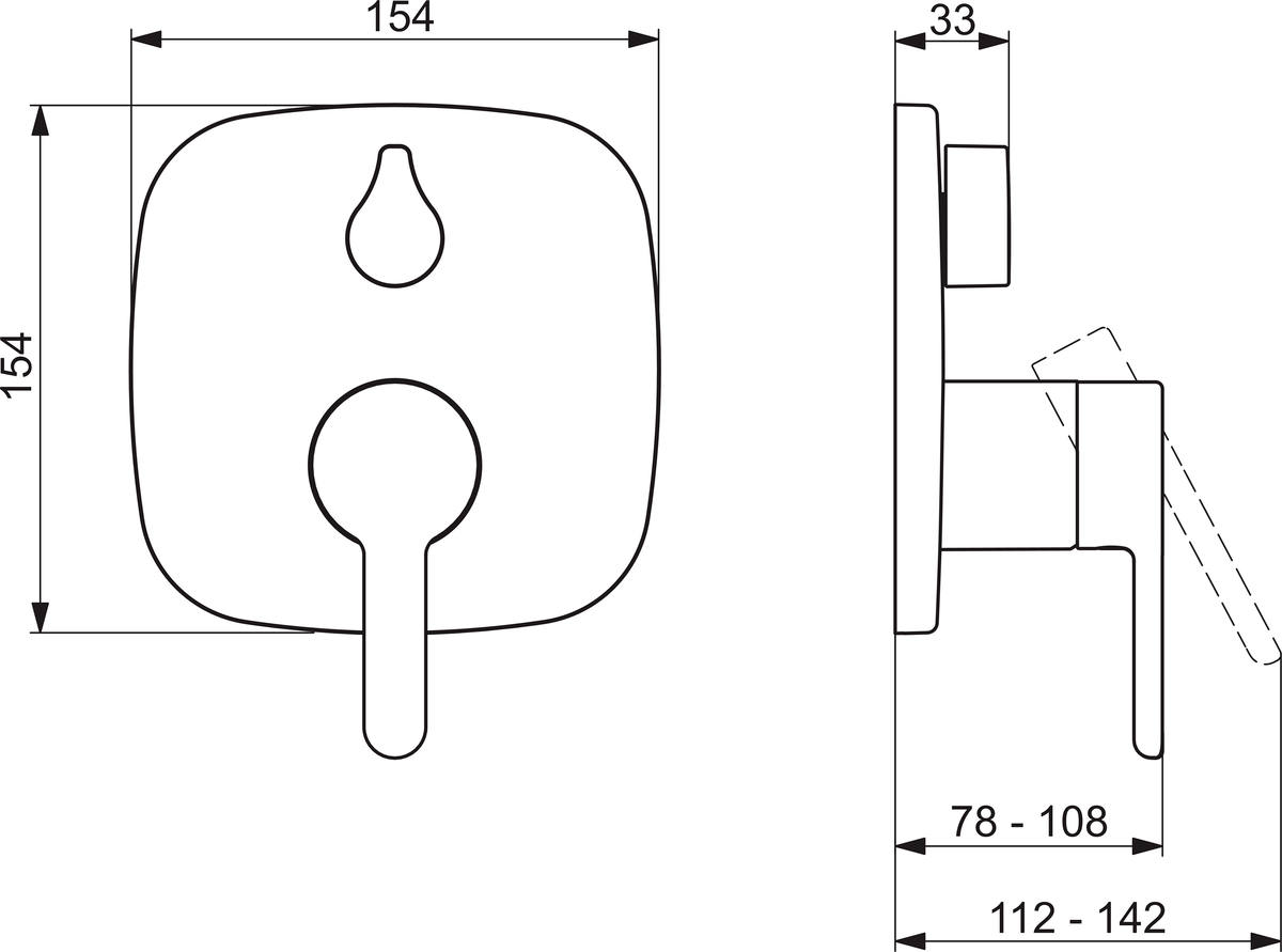 Oras 3088 Панель смесителя для ванны и душа 3088 Inspera Хром  - Вид №1