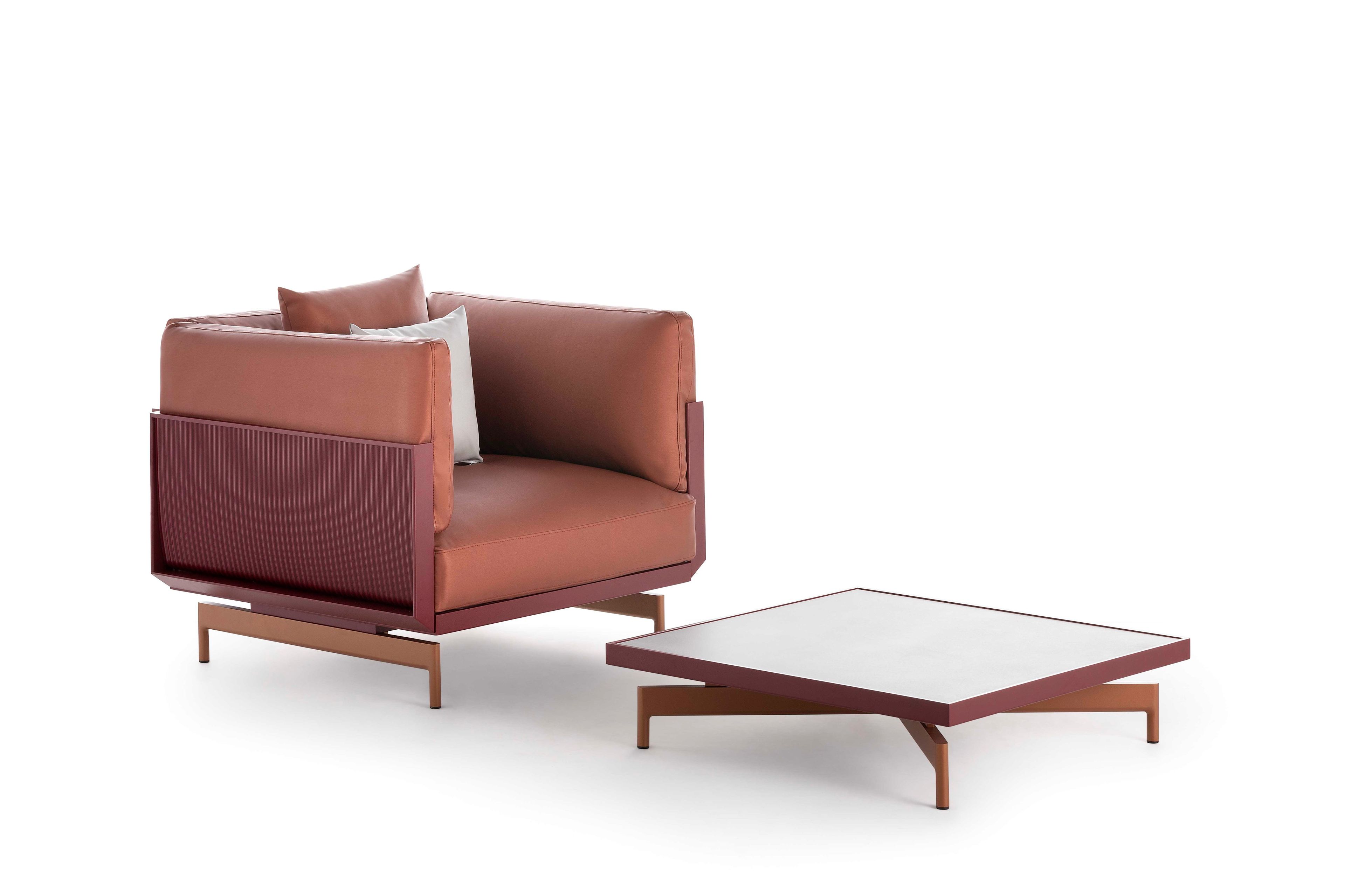 Садовый стул из ткани и алюминия с термокрытием GANDIABLASCO Onde ARCH-00136154 - Вид №4