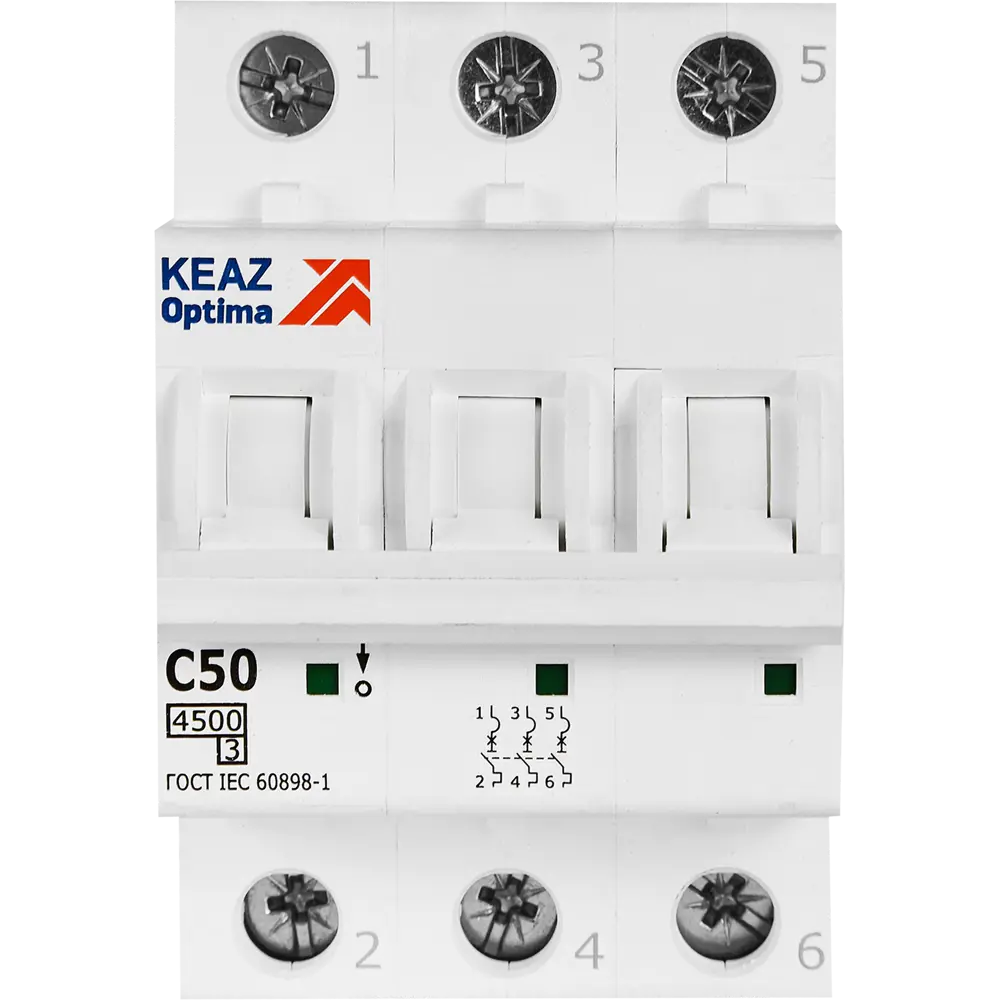 Автоматический выключатель КЭАЗ Opti Din BM63 3P 50А для надежной защиты электросети 89206642 STLM-1335948 - Вид №1