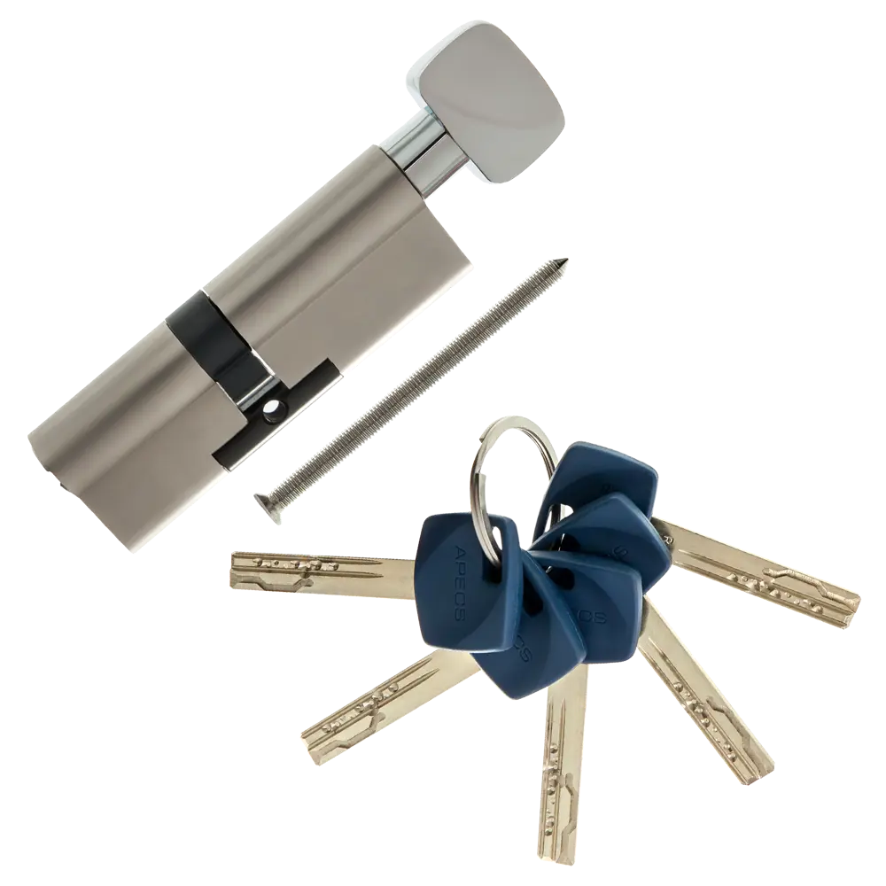 Цилиндр Apecs Premier XR-90(40/50C)-C15-NI, 40x50 мм, ключ/вертушка, цвет никель ЦИЛИНДР APECSXR-90(40/50C)-C15-NI КЛ-ВЕР STLM-2079134 - Вид №1