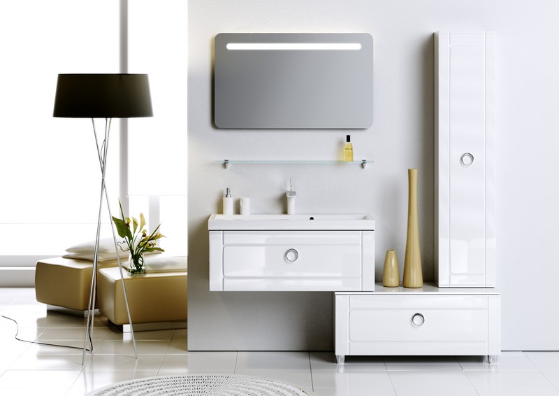 Инфинити Тумба напольная с ящиком, цвет белый Inf.03.08 AQWELLA Infinity sun-id-277929 - Вид №2