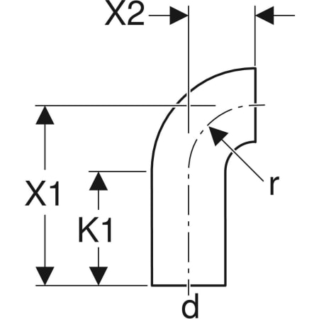 361.055.16.1 Отвод удлиненный Geberit PE Geberit  - Вид №6