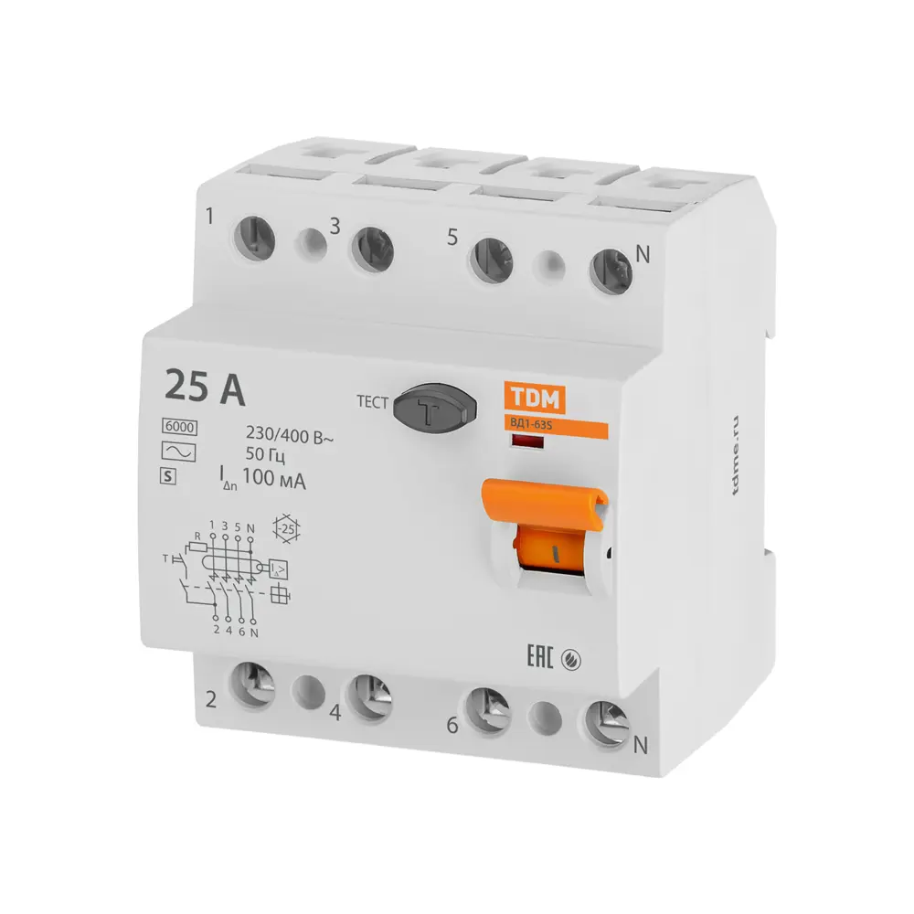 УЗО TDM Electric ВД1-63S - защита от токов утечки для дома и офиса 89347160 STLM-1492390