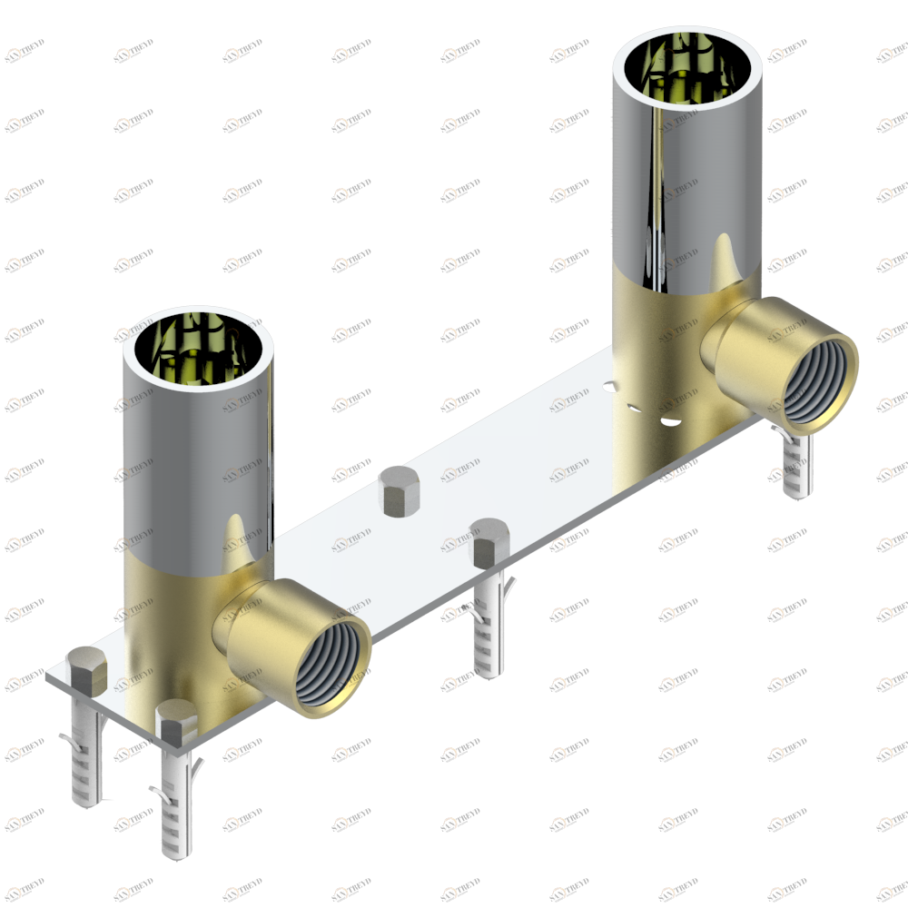 A8R-64 Смеситель для душа настенный 1/2" - 150 мм между центрами - без шланга Thg-paris Vogue тигровый глаз Хром A8R 64  A02 CAT.A