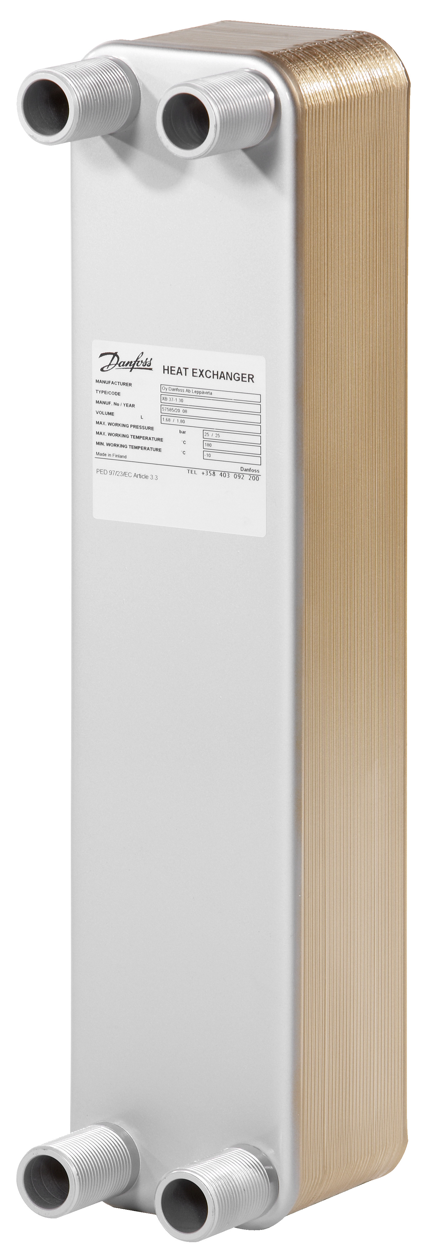 Danfoss Паяный пластинчатый теплообменник серии XB37 XB 37L-1 90 PN25 Паяный ТО 004H7281  - Вид №18