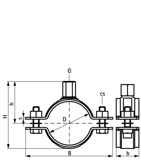33077275 Stainless Steel Heavy Duty Clamp (M12, M16) walraven  - Вид №1
