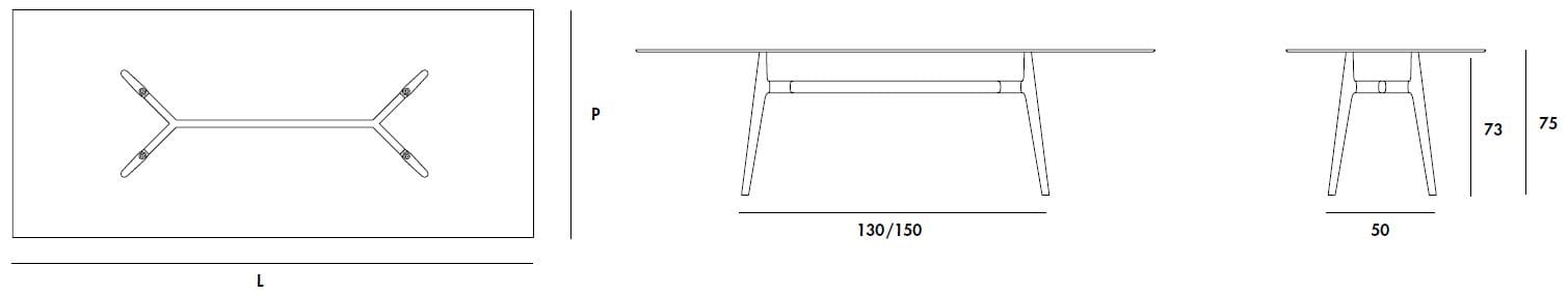 Прямоугольный стеклянный стол Sovet Italia LEWOOD ARCH-00150290 - Вид №1