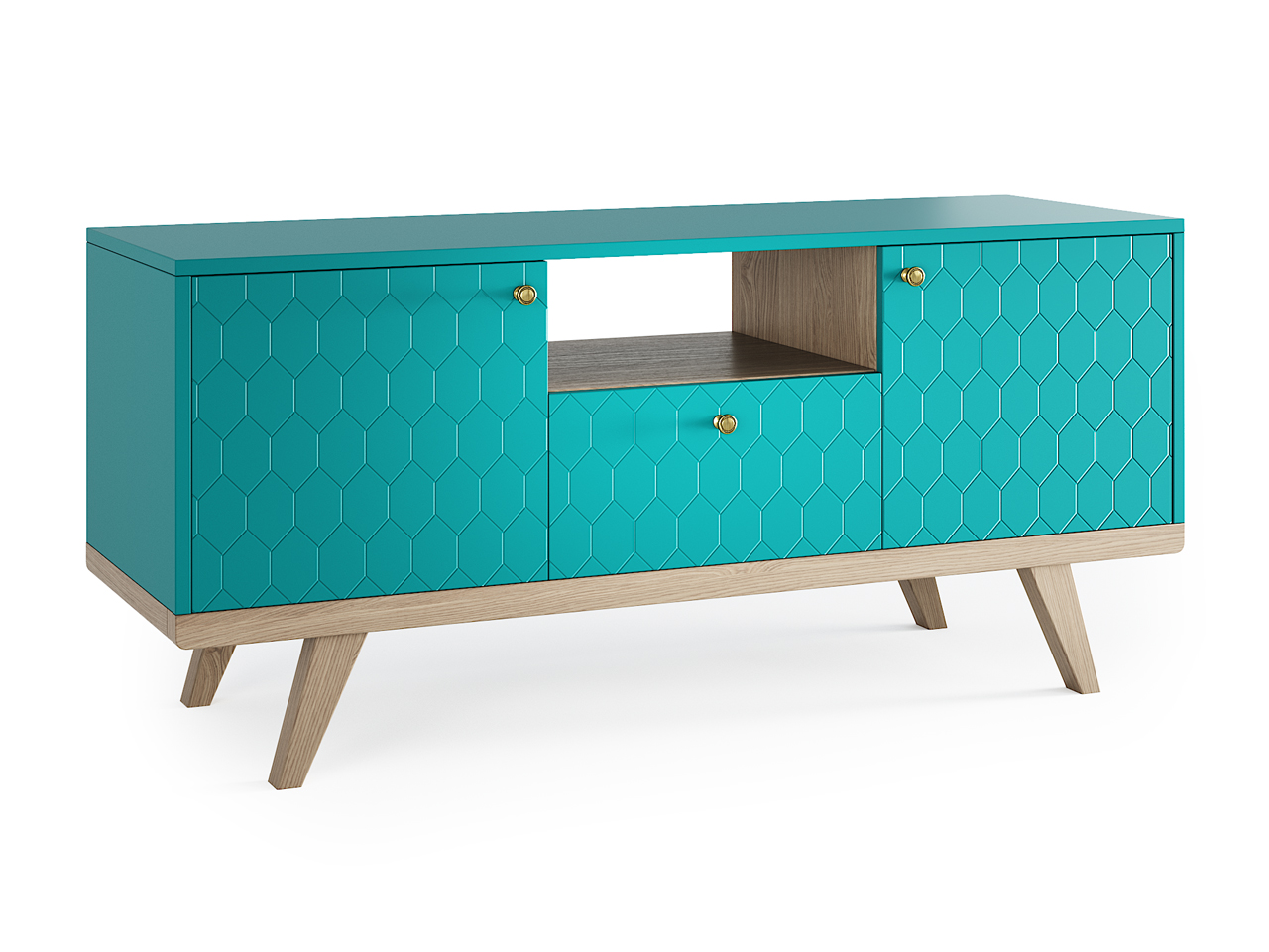 Тумба под телевизор с ящиком бирюзовая Thimon THE IDEA  210263 Голубой  - Вид №1