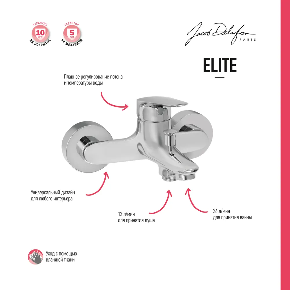 Jacob Delafon Elite - Смеситель для ванны с керамическим картриджем 88531921 STLM-0985710 - Вид №1