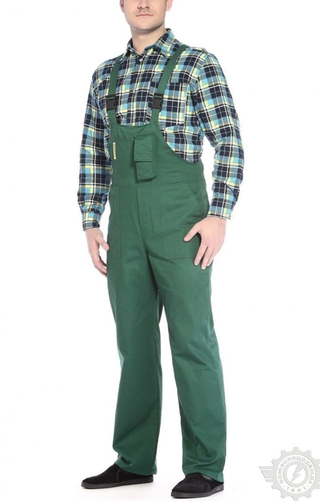 65605 Полукомбинезон "Эксперт-2" зеленый  Летняя спецодежда  размер 52-54/170-176  - Вид №2