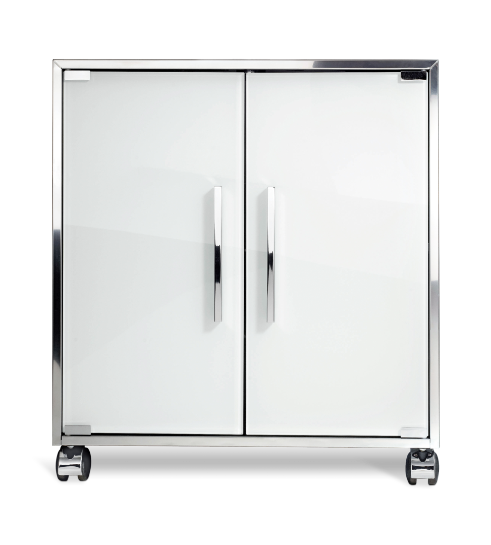 Тумба под раковину WTU 1 DECOR WALTHER Сталь полированная / Стекло белое 704370 