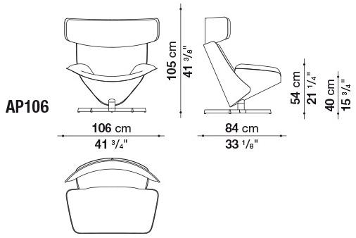 B&B Italia 5-спицевое поворотное кресло с подголовником Almora sun-id-1437442 - Вид №10