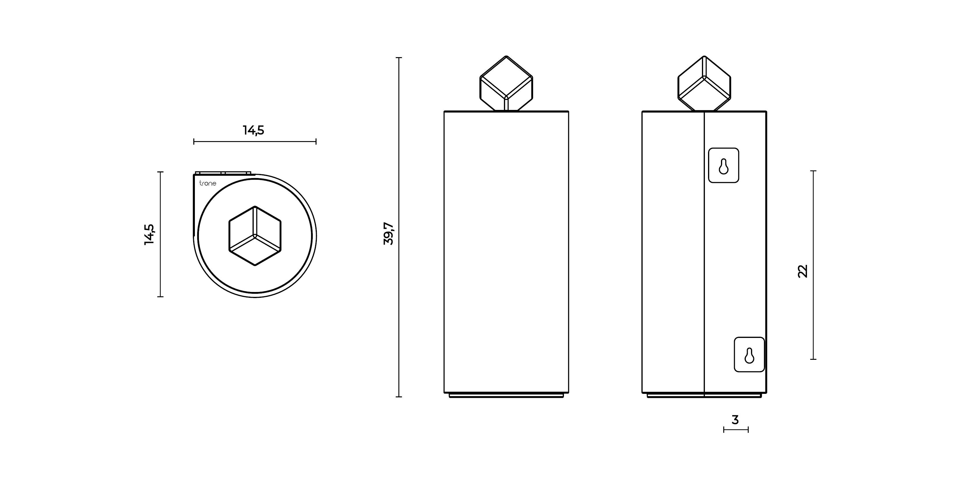 Держатель для туалетной бумаги, туалетная щетка и мусорное ведро Trone Trium ARCH-00021185 - Вид №1