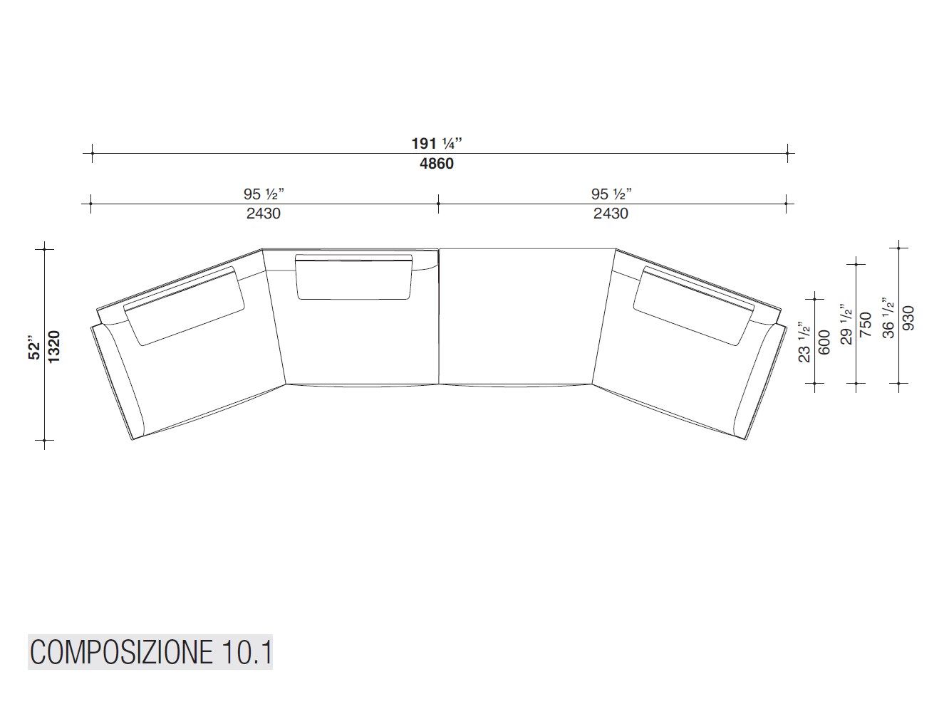 3-местный тканевый диван Lema JERMYN ARCH-00135220 - Вид №20