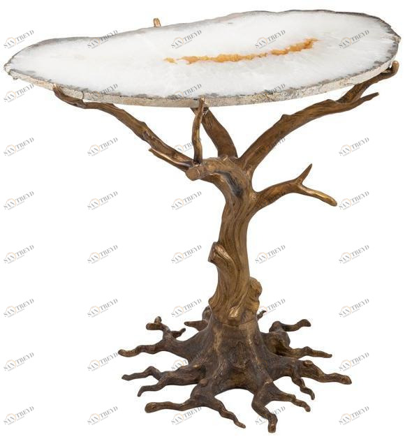 Il Bronzetto Журнальный столик из латуни со столешницей из агата Eclectic Oak02