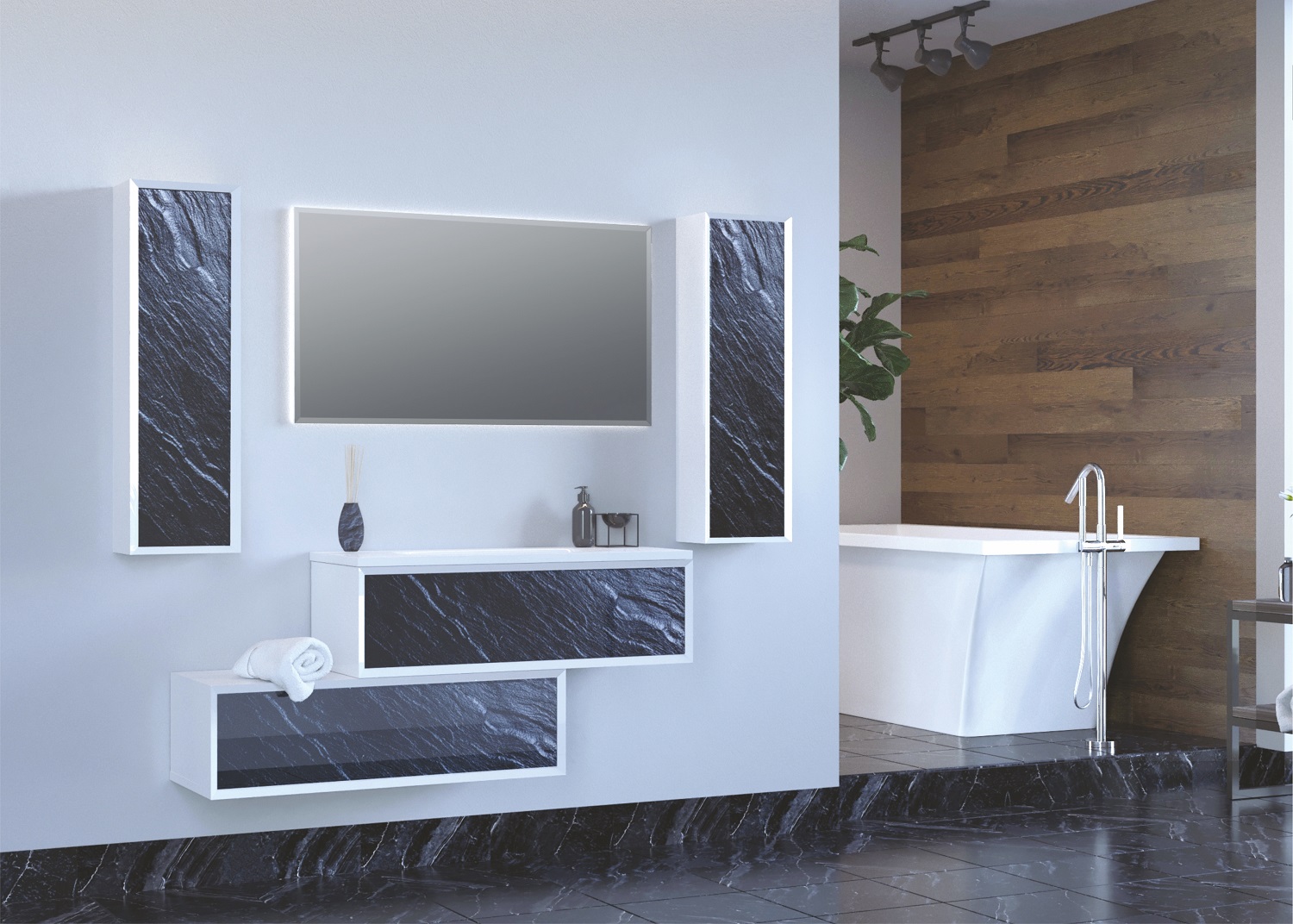 У73210 Пенал Milacco 30П 1д. Black stone L 1 Marka  - Вид №1