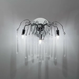 Бра со стеклянными подвесками на 3 лампы хром Frezia Light 117641 FREZIA LIGHT  00-3953624 Прозрачный;хром