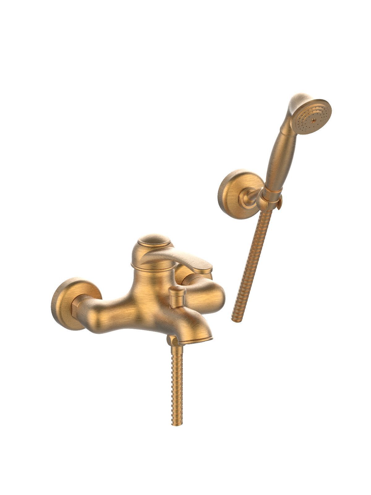 Однорычажный настенный смеситель для ванны с ручным душем Rubinetterie Frattini Morgan ARCH-00072795 - Вид №7
