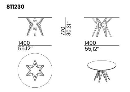 Круглый стол из дерева и стекла animovel Newtown ARCH-00061145 - Вид №3