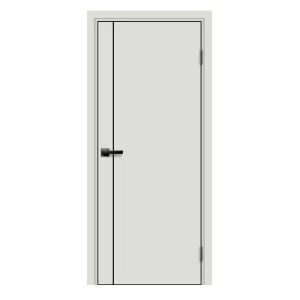 Дверь межкомнатная глухая Асти_В 80x200 см Hardflex цвет белый жемчуг с замком и петлями 89412585 STLM-2039739