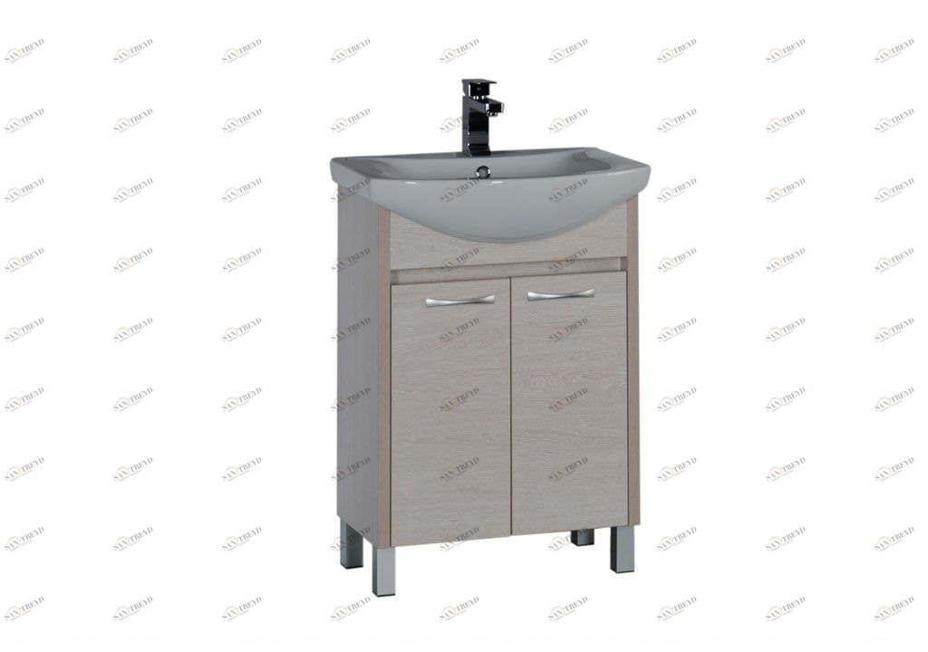 Тумба с раковиной Aquanet Донна 60 белый дуб (2 дверцы) 0016904100168863