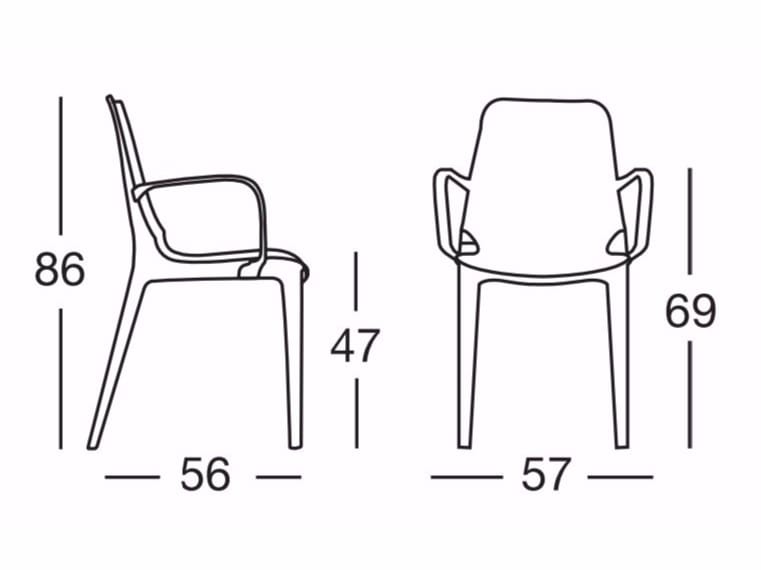 Штабелируемый стул из инженерного пластика с подлокотниками S-CAB Женева ARCH-00070216 - Вид №3