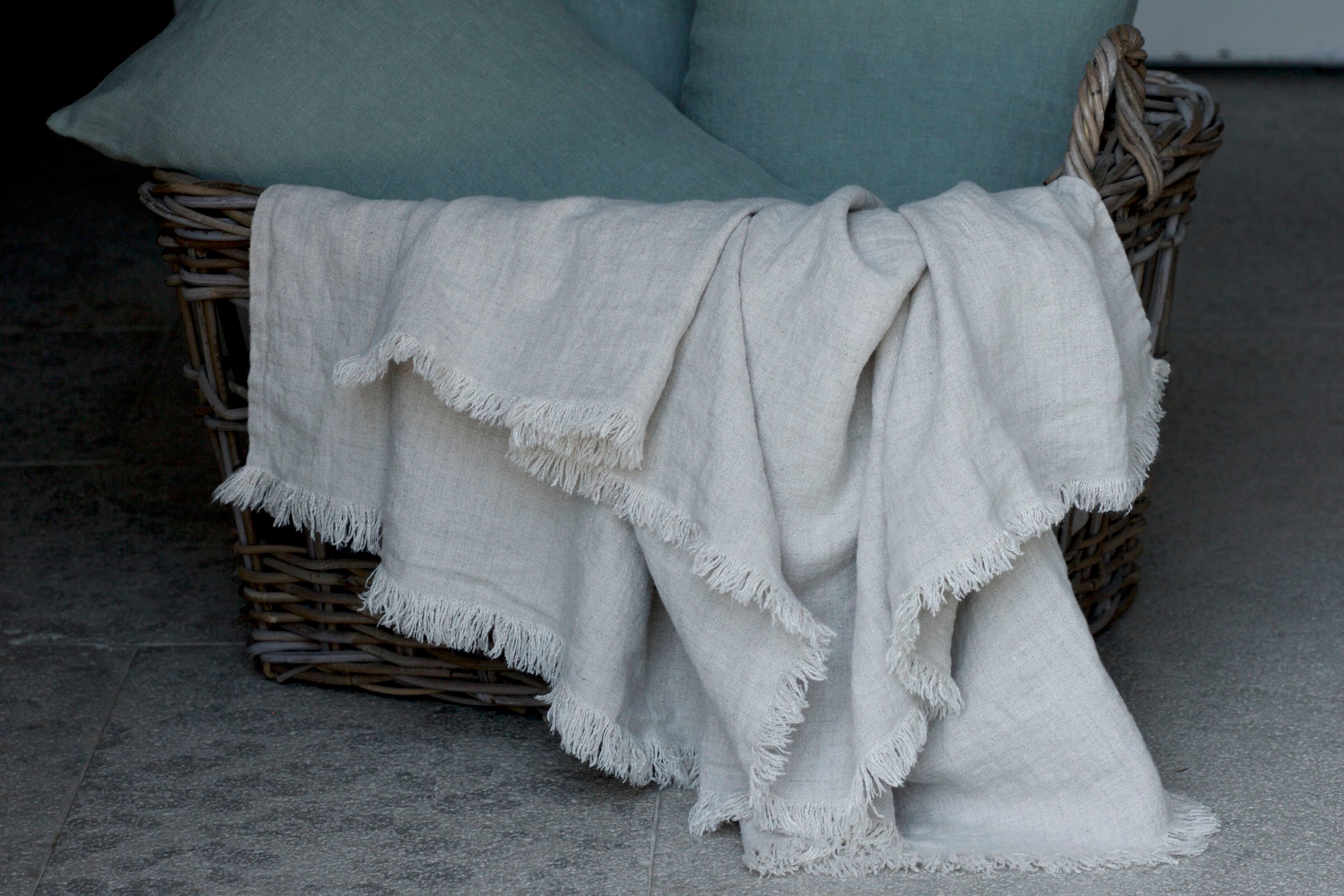 Льняной плед Once Milano Однотонный лен ARCH-00019231 - Вид №3