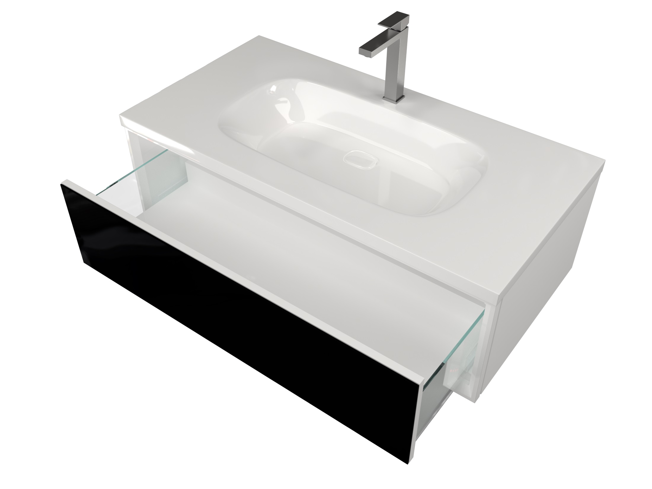 У72791 Тумба Milacco 100П 1в.я. Classic Black (верх) 1 Marka 