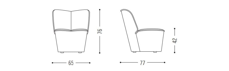 Тканевое кресло для контракта COR Nenou ARCH-00003976 - Вид №6