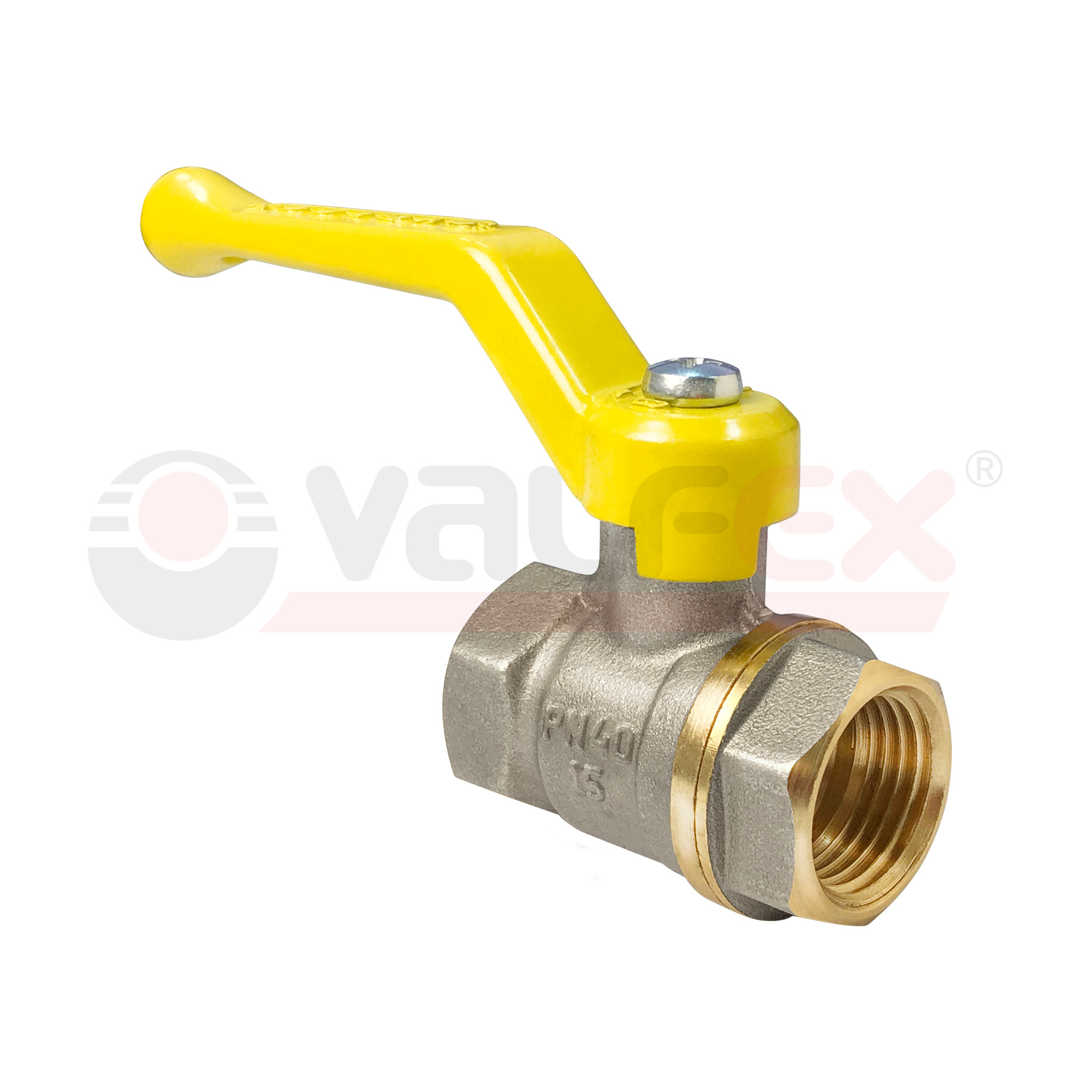 VF.271.NR3.012 Valfex Кран шаровой (с никелевым покрытием) для газа, ручка-рычаг (внутр.-внутр.)  1/2" 