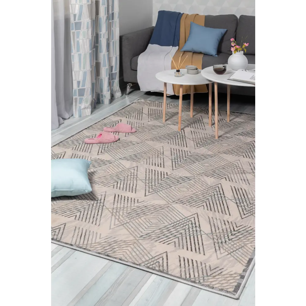 Ковер вискоза Эрин 1902G 120x180 см цвет светло-серый CTIM STLM-2097149 - Вид №4