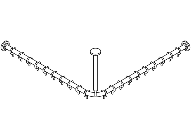801.34.1261 Карниз с потолочным подвесом HEWI Serie 477/801  - Вид №4