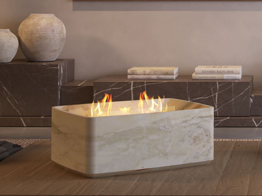 Отдельно стоящий камин из биоэтанолового мрамора Maami Home ESSENTIA ARCH-00133766