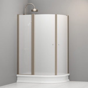 9137S3 Душевая кабина четверть круга DX для поддона 80*120 DX, цвет Бронзовый Kerasan RETRO Италия